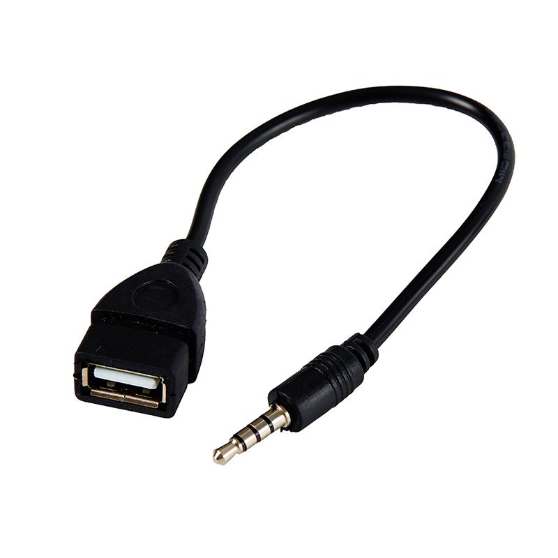 0.2 M 3.5Mm Male Audio Aux Jack To Usb 2.0 Type A Female Otg Converter Plug