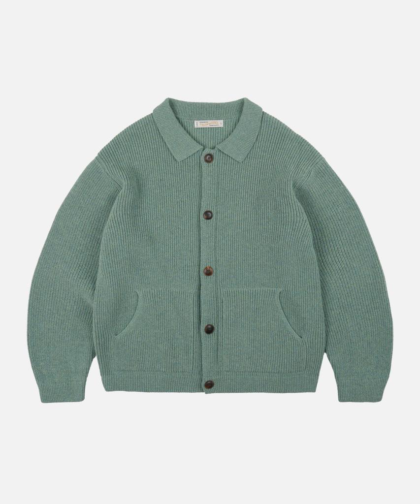 Frizmworks Ultra Heavyweight Collar Cardigan _ Jade Green