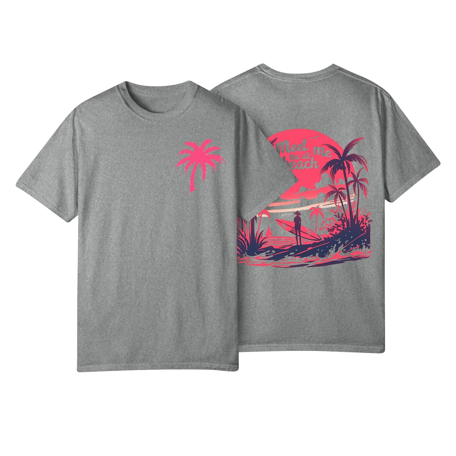 

Women s Fashion Printed Casual Pleated Round Short Sleeve T-Shirt Top M