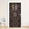 Elegant black screen door mural sticker - self-adhesive iron wall sticker, suitable for modern home decoration, perfect for room