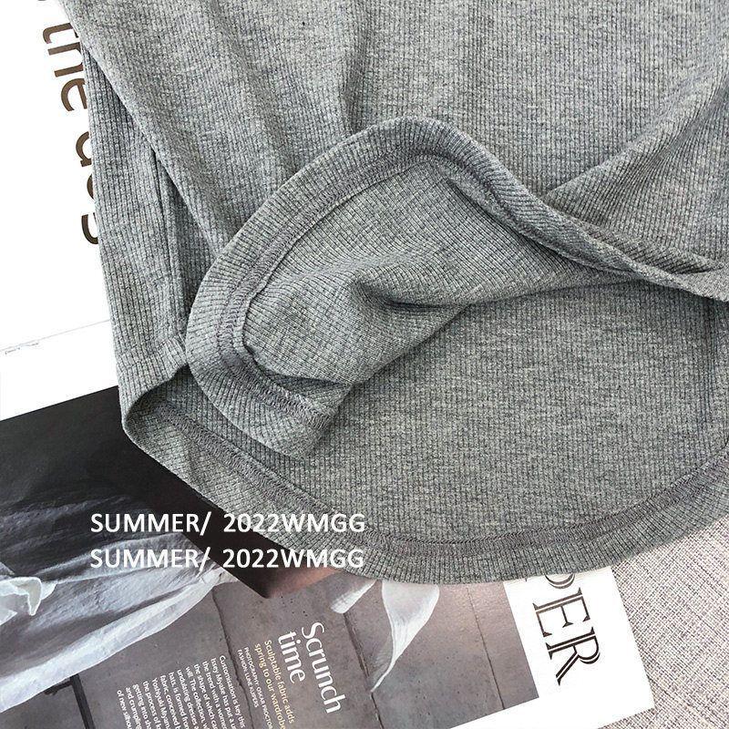 T-shirt Estiva da Donna a Maniche Corte con Orlo Arrotondato - Stile Coreano con Stampa di Lettere