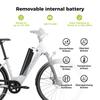 Elektrofahrrad DERUIZ Quartz 28'' 250W Motor City E-Bike - 48V 13.4Ah Akku Bis zu 161km Reichweite, Hydraulische Bremsen, Drehmomentsensor, 8 Gänge, Weiß