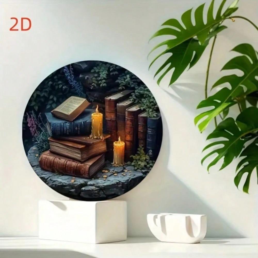 Vintage Metal Tin Sign Art Deco Library Wall Decor for Office Home Bar