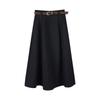 Brown Belt Back Banded Long Skirt As1ws220