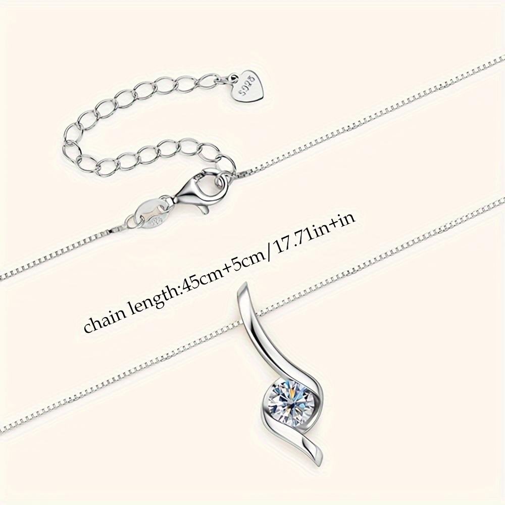 Radiant 1 Carat Moissanite Pendant Necklace In 925 Sterling Silver - A Dazzling