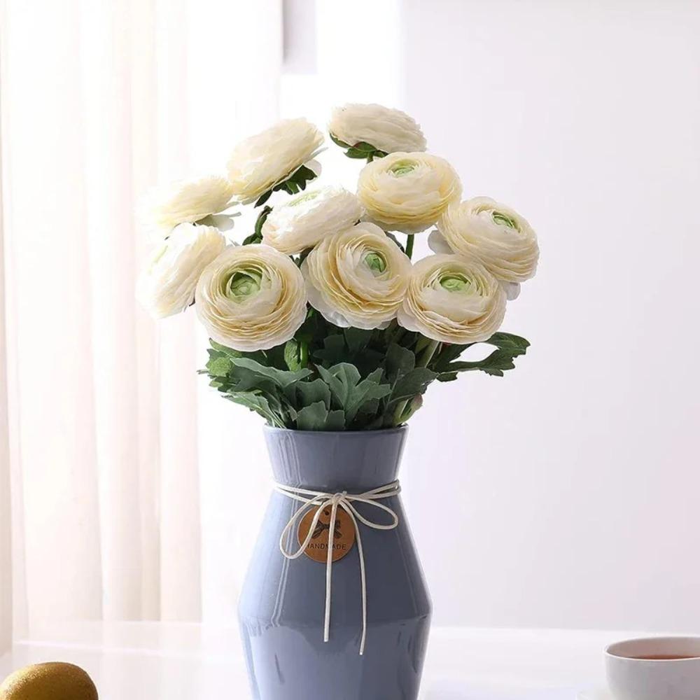 Künstliche Blumen mit Echt-Touch Ranunculus Blumen Seiden-Ranunculus Blumen 10er Pack