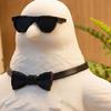 Funny Sunglasses Sparrow Figurine 3D Printed Cool Bird Statue Novelty Animal Desktop Ornament for Home Office Decor