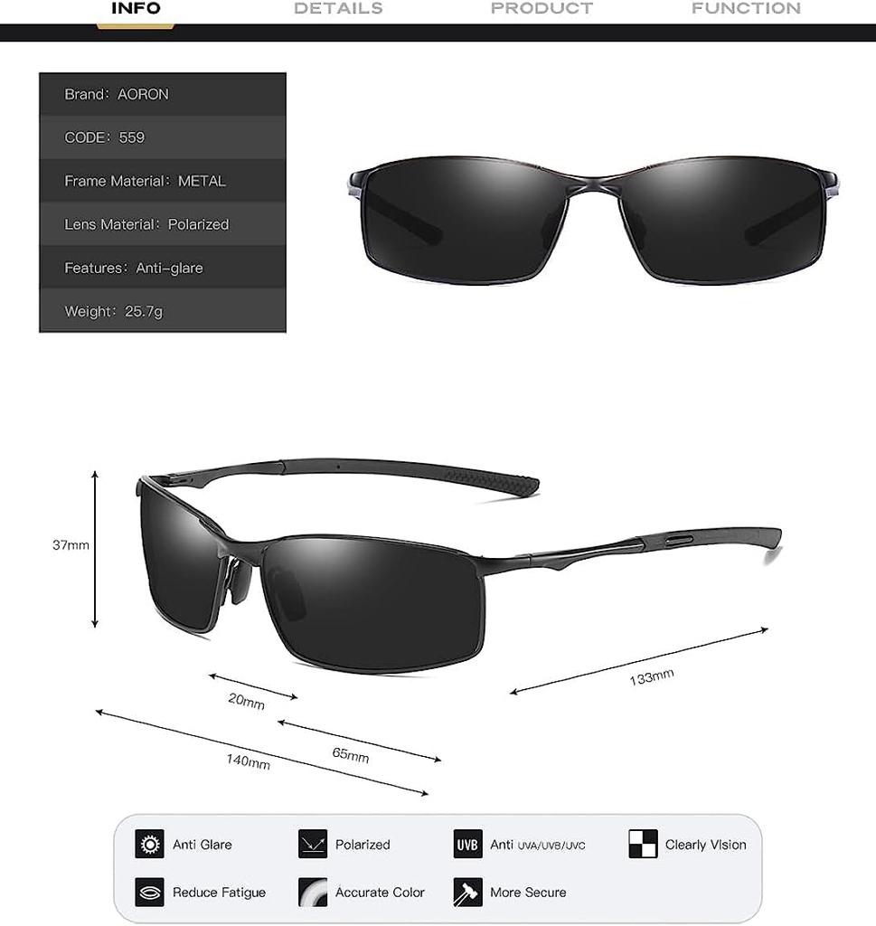 FEISEDY Polarized Square UV400 Ultra for and Fishing Men's Sunglasses, Small, Protection, Lightweight, Stylish, Driving, Cycling, (B1029)