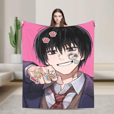 Yoichi Nagumo Flanelowy Koc Sakamoto Days Anime Niestandardowe Kocyki do Domu 125*100cm Pluszowa Cienka Kołdra