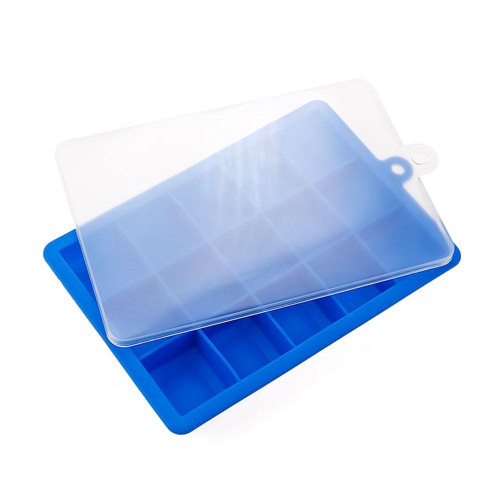 Silicone World Silicone Ice Cube Mold 15/24 Grids Square With Lids Trays Icecream Cold Drinks Whiskey Cocktails Tools Ice Mold 6