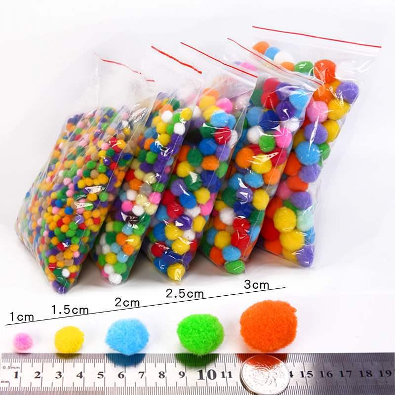 Mixed Color Fluffy Pom Poms: High Elasticity Handmade Plush Balls for DIY Decorative Accessories