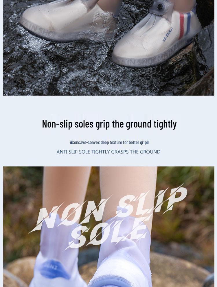 Huse impermeabile antiderapante din silicon pentru cizme de ploaie - Îngroșate, rezistente la uzură, protecție unisex pentru picioare pentru zilele ploioase