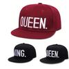 Fashion King Queen Embroidered Simple Hip Hop Baseball Hat Casual Flat Edge Hat Women'S High Quality Outdoor Sunscreen Hat
