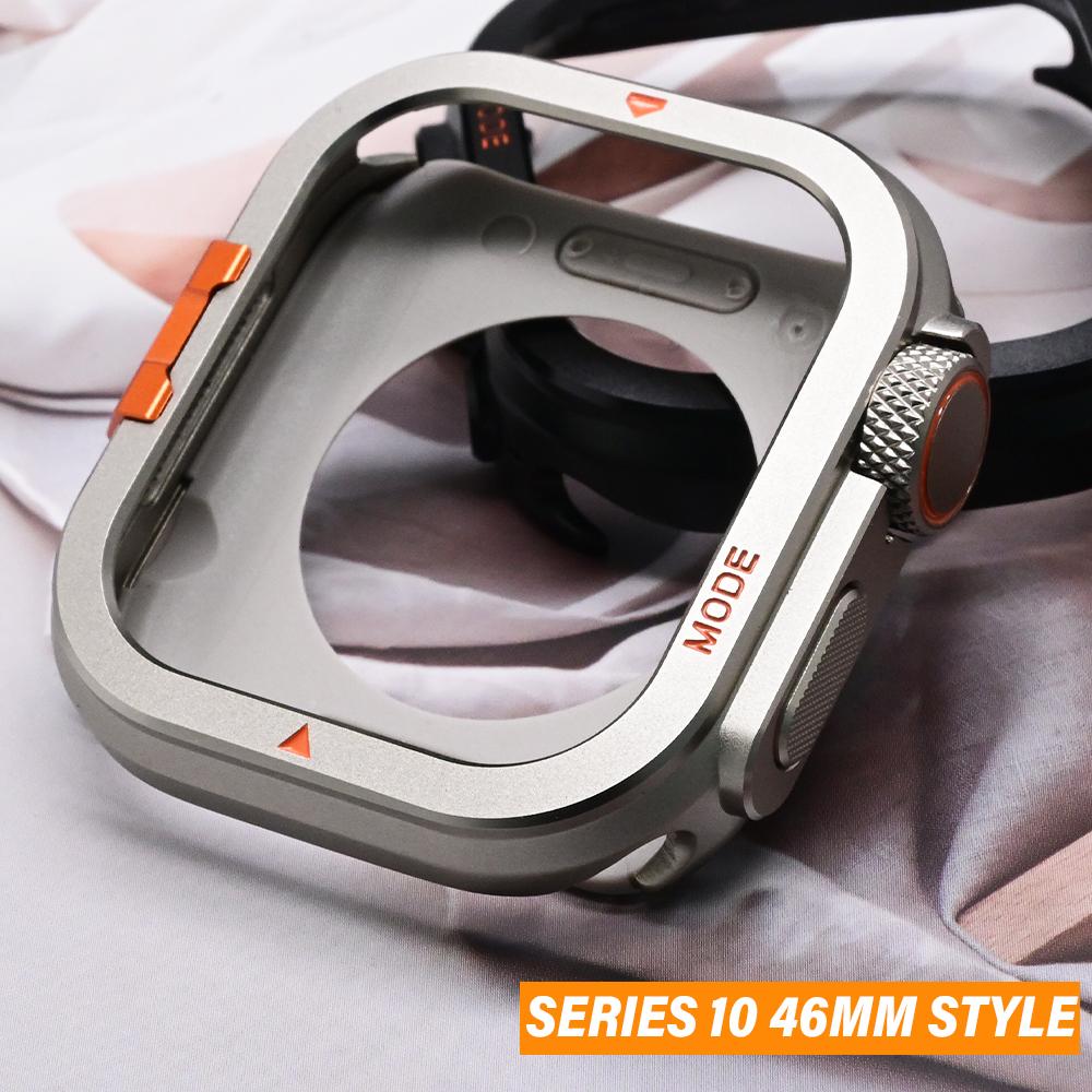 Metall-Vollschutz-Stoßfängerrahmen für Apple Watch Ultra 49mm Serie 10 46mm Aluminiumlegierung Schutzhülle für Apple Watch 46mm 49mm