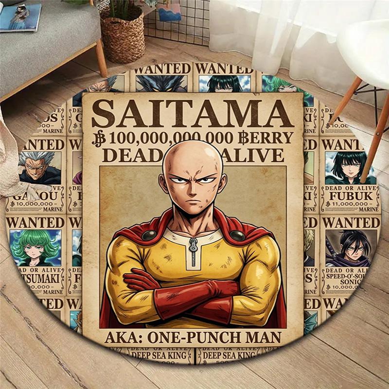 Onepunch Man Round Area Rug Carpet Rug For Living Room Bedroom Sofa Playroom Decor Nonslip Floor Mat