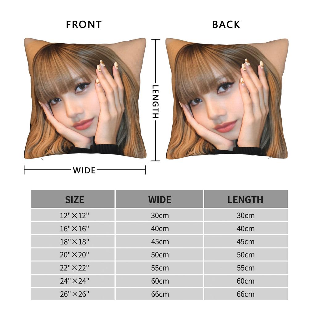 Kpop Cool Girl Lisa Pillow Cover Morden Pillow Case For Sofa Bedroom Home Decor Comfy Pillowcases Gift Idea