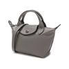 LONGCHAMP Le Pliage Cuir Sheepskin Dumpling Bag, Shoulder Bag, Crossbody Bag, Handbag Mini Women's Streptopelia Gray 1500757P55