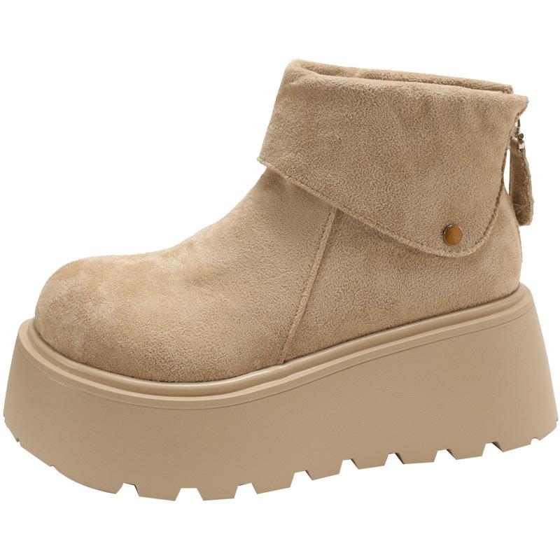 White Retro Small Thick-soled Heightening Martin Boots Women's 2025 New Autumn Thin Versatile Short Boots