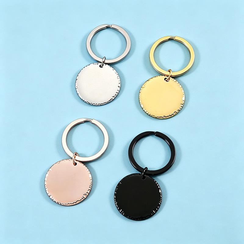 Stainless Steel Round Keychain with Laser Engraving & UV Color Printing