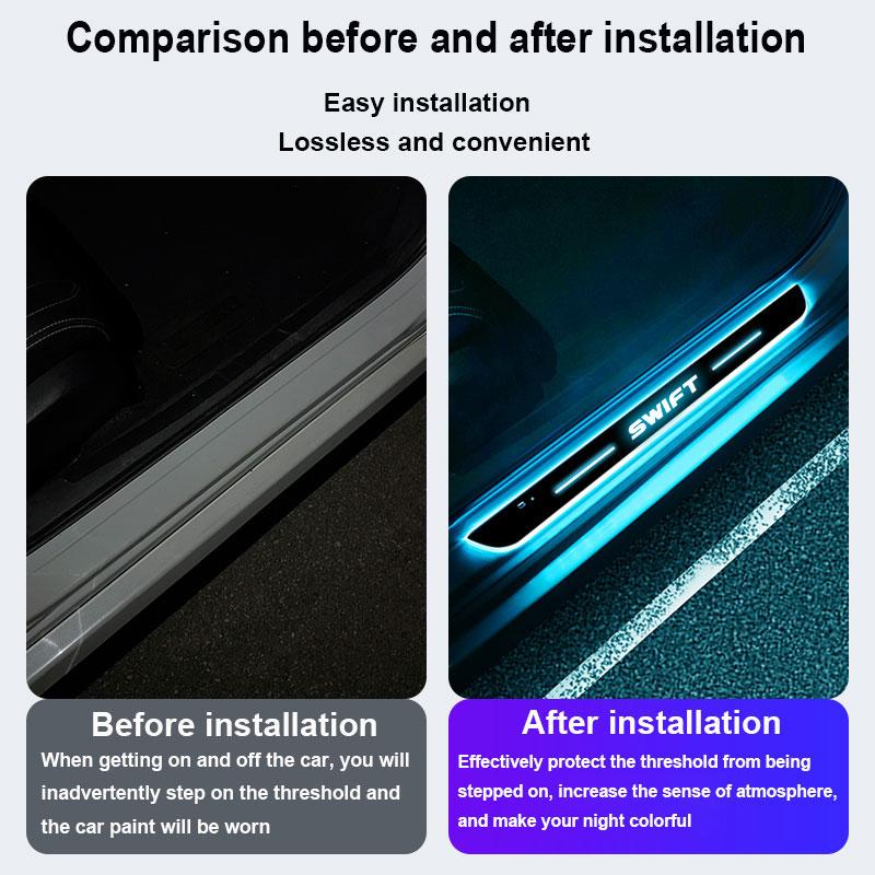 Car door Sill light logo Projector lamp Power Moving LED Welcome Pedal For Suzuki Swift car Accessories