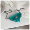 D shaped Triangle Bag Women's Decorative One shoulder Diagonal Straddle Bag Small Bag Fashionable Versatile Fashion Chain Mini Exterior Bag