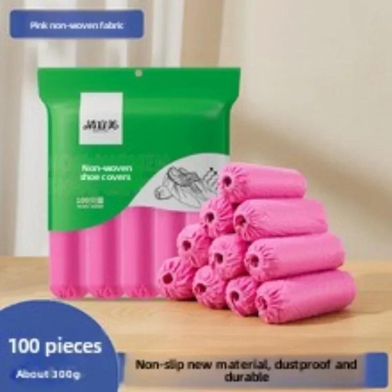 100 Einweg-Schuhüberzieher Haushalt Innen Verdickt Widerstandsfähiges Gewebe Wiederholt Verwendbar Wasserdicht und Rutschfest Spezieller Fußschutz