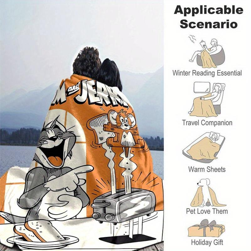 1pc, Tom & Jerry Blanket, Soft Throw for Home Decor, Couch Cover, Travel, Camping, Car, Beach, Office Nap, Perfect Gift for FriendsA047