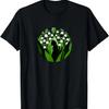 Black Cat Floral Artwork Lily of the Valley Garden Cat T-Shirt