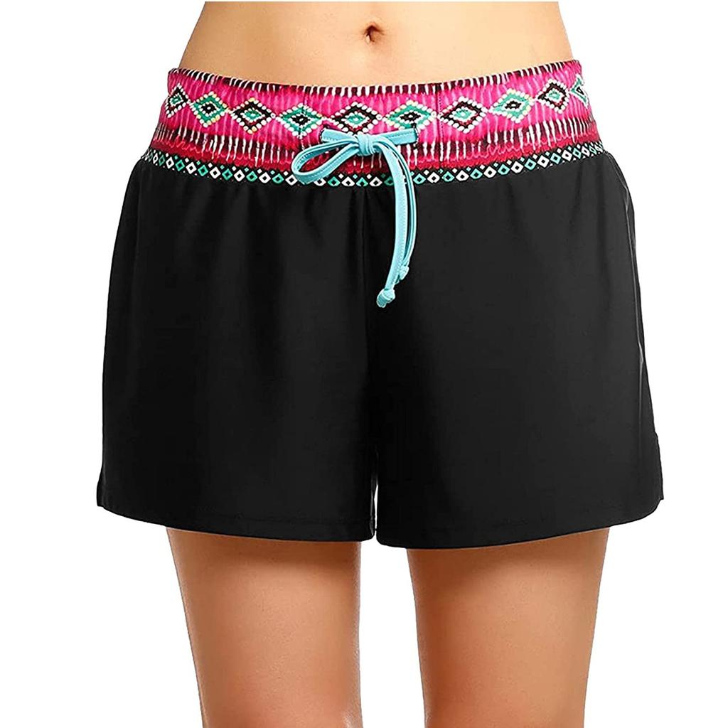 Модные женские повседневные шорты для йоги с высокой талией, кулиской и принтом