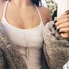 Feather Pendant Necklace Bohemian Vintage Casual Golden Silver Color Adjustable Long Sweater Necklace Fashion Accessories Gift