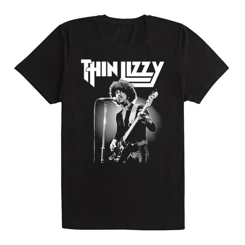 PHIL LYNOTT Thin Lizzy Tee Women Men Black Cotton T Shirt Size S-4XL