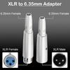 Xiatiaosann XLR 3-Pin Male to 6.35mm Female Converter Adapter Socket Audio Connector TRS Jack, XLR Female to 6.35mm Female Microphone Mixer Stereo Con