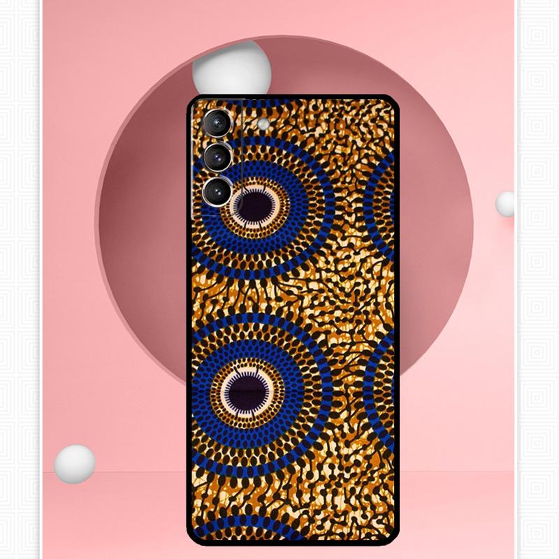 African Wax Pattern Fabric Case For Samsung Galaxy S25 Ultra S20 S21 S22 S23 S24 Plus S9 S10 S24 FE S25 FE Cover Funda