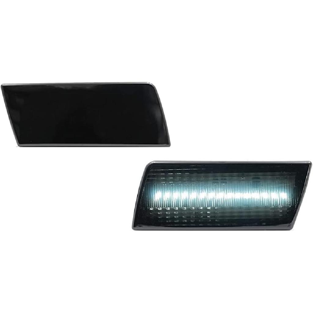 LED Front Bumper Side Marker Lights Smoke Lens/White Light, Compatible with Chrysler 300 300C Models 2005-2010, Front Fender Marker Lamps
