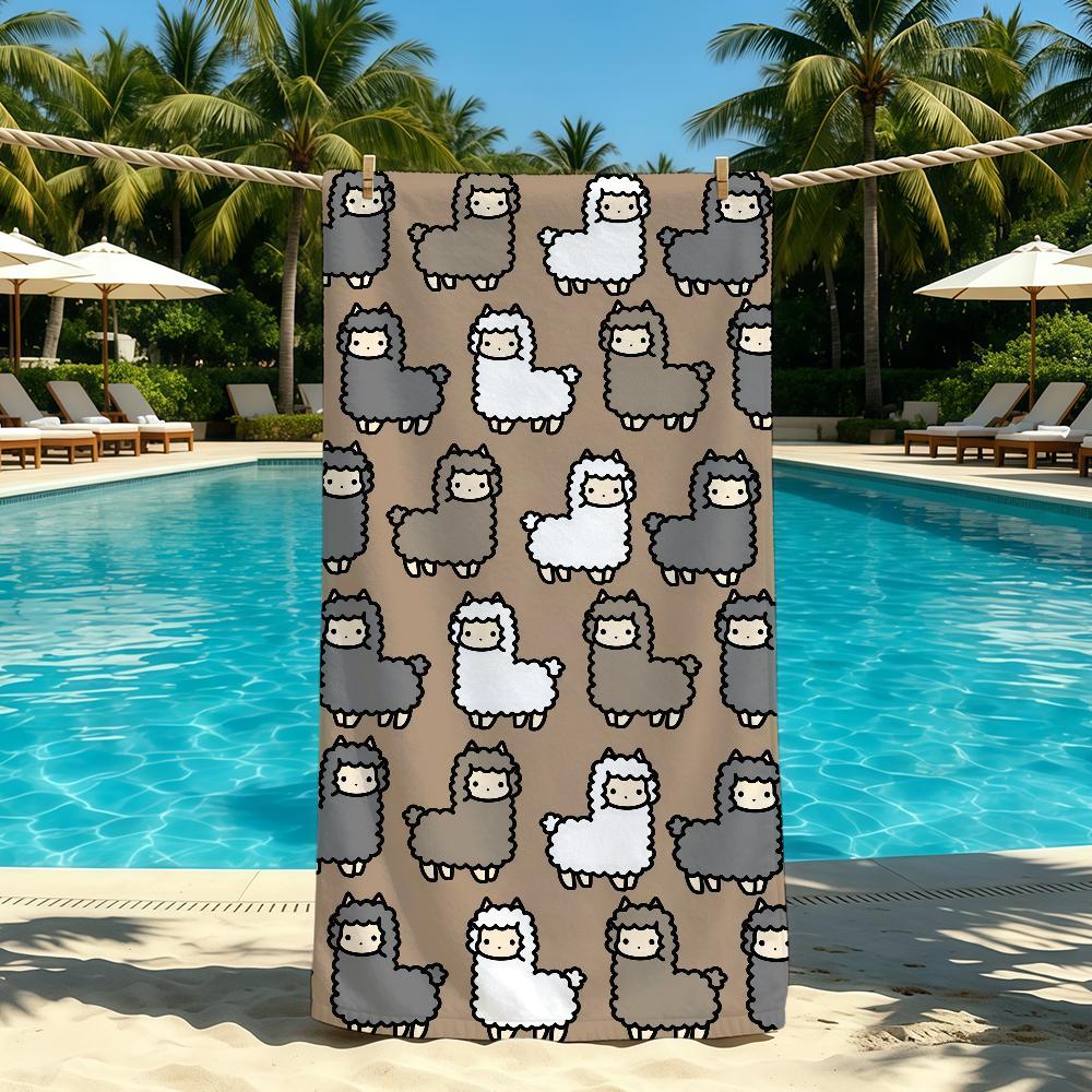 Asciugamano Per Alpaca Fresco Campeggio All'aperto Asciugamano da Spiaggia Cartone Animato Carino Super Assorbente Asciugatura Rapida Asciugamano Estivo