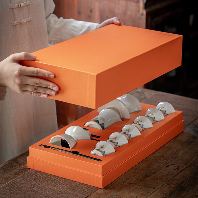 Zhi Zhe Jue Qi 12-Piece Guanshan Crane Ceramic Tea Set