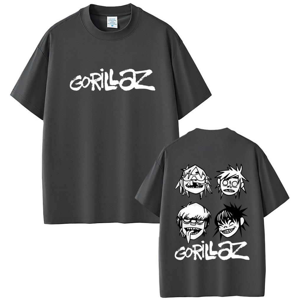 Rock Band Gorillaz Tshirt Unisex Women Clothing Hip Hop Fashion Oversized Streetwear Unisex Vintage Casual Soft Cotton T Shirts