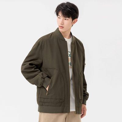 Herbst- und Winterjacke Baseballjacke Herren Frühling und Herbst Gewaschene Amerikanische Funktionelle Pilotenjacke Trendy