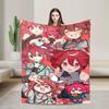 Teto Kasane Chibi Cartoon Anime Blanket  Warm Novelty Plush Throw Blanket For Couch Chair Sofa Bed Flannel Bedspread Bed Cover
