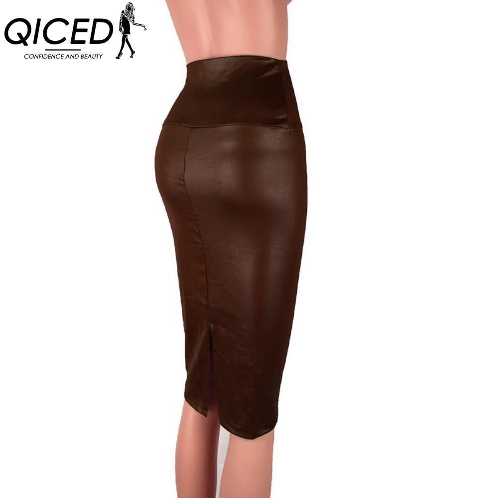 

QICED Women s Fashion Casual Back Slit Solid Color Print Summer Spring Trousers&Pants XXXL кофейный