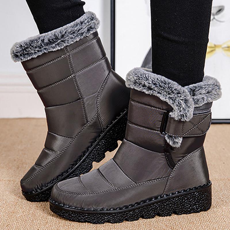 Women'S Boots Snow Lightweight Women Booties Waterproof Woman Shoes Solid Ankle Boots Fur Botas Mujer Women'S Winter Boots