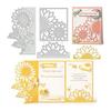 UNICRAFTALE 2 Pieces 2 Styles Sunflower Cutting Mold Card Making Reusable Carbon Steel Sunflower Theme Embossing Stencil Template Die Cutting DIY