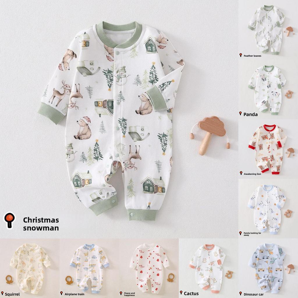 Baby Romper Spring Autumn Cotton Short Sleeve With No Bone Construction For Newborns And Infants
