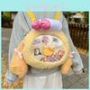 Cute Transparent Cookieann Design Plush Backpack Bow Decoration For Use Daily