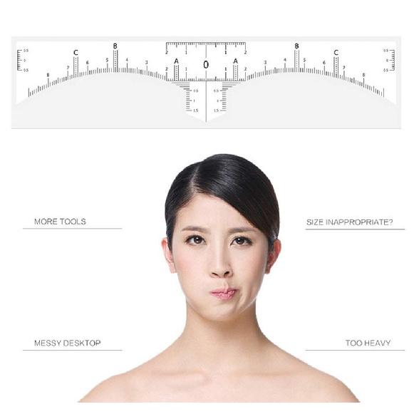 Eyebrow Ruler Sticker for Microblading - Disposable Adhesive Eyebrow Measurement Stencil for Tattooing - Brow Makeup Tools (50Pcs of Pack)
