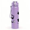 1PC Boy Play Soccer Football Sport Print 750ml Color Plastic Sports Water Bottle Leakproof Flip Straw Lid Suitable for Sports Office Home Use
