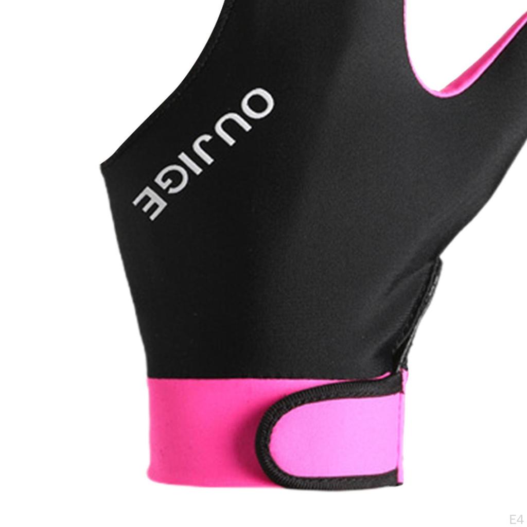 Billardhandschuh 3 Finger Pool Atmungsaktive Queuehandschuhe Spiel für Männer Frauen,