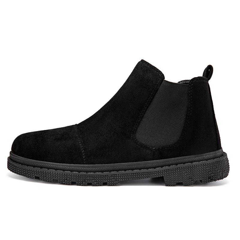 Retro Trend Pánské Chelsea boty Podzim Zima Pánské Studentské Vysoké Kotníkové Chodící Ležérní Boty Černá Khaki Semišové Kotníkové Polobotky