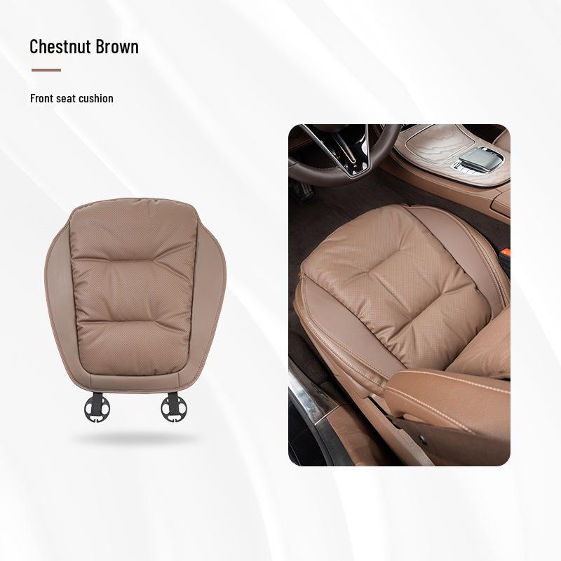 Luxurious Nappa Leather Car Seat Cushions - Thick, Non-Slip, Full Set for Five-Seater Cars