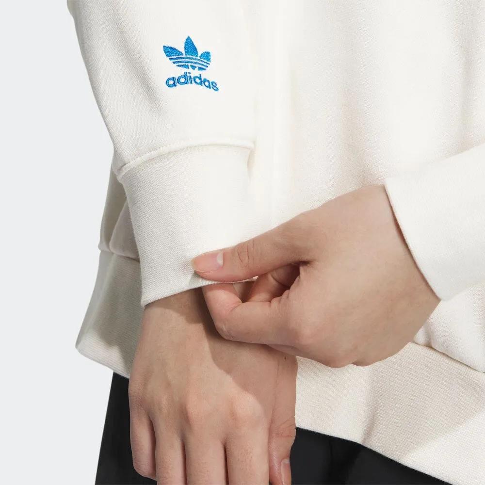 Adidas Originals Sweatshirts Women's White Crew Neck Moderate Regular (Unisex) Sweatshirts IK8662